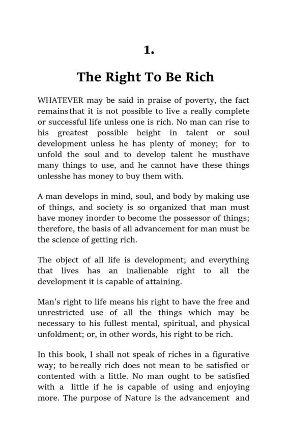 THE SCIENCE OF GETTING RICH