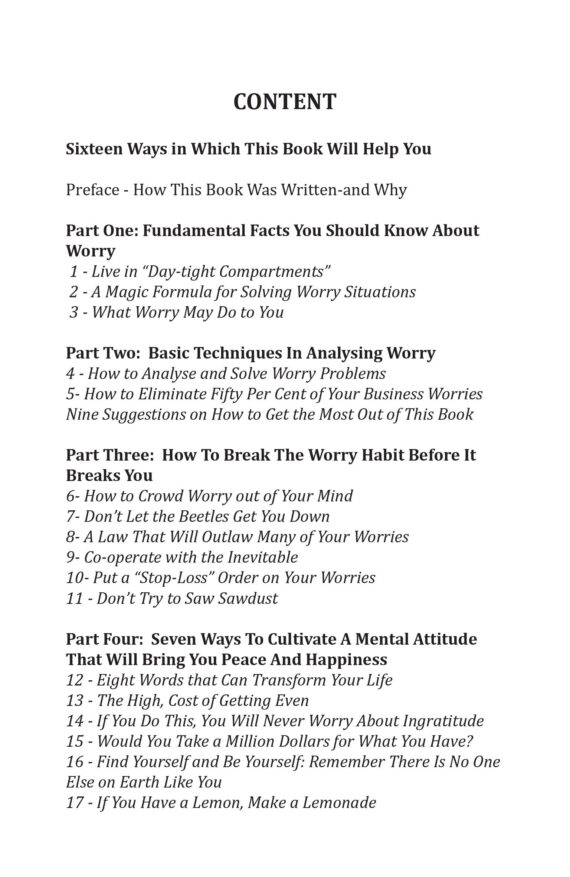 HOW TO STOP WORRYING & START LIVING